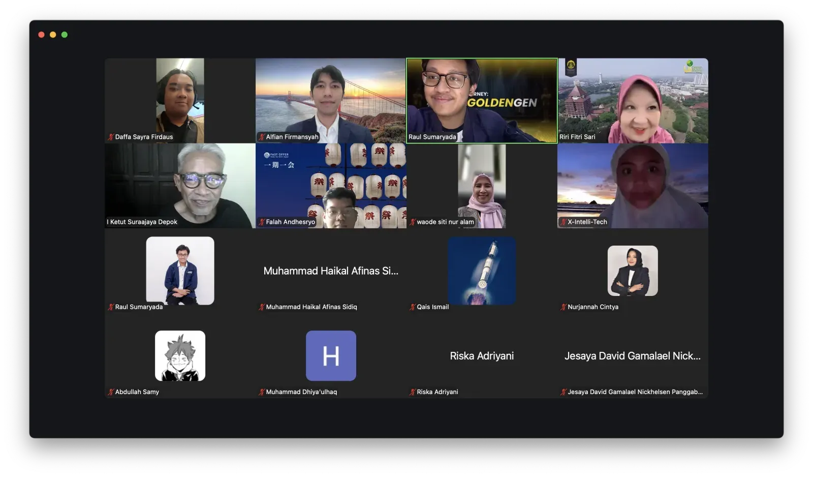 Zoom grid of participants